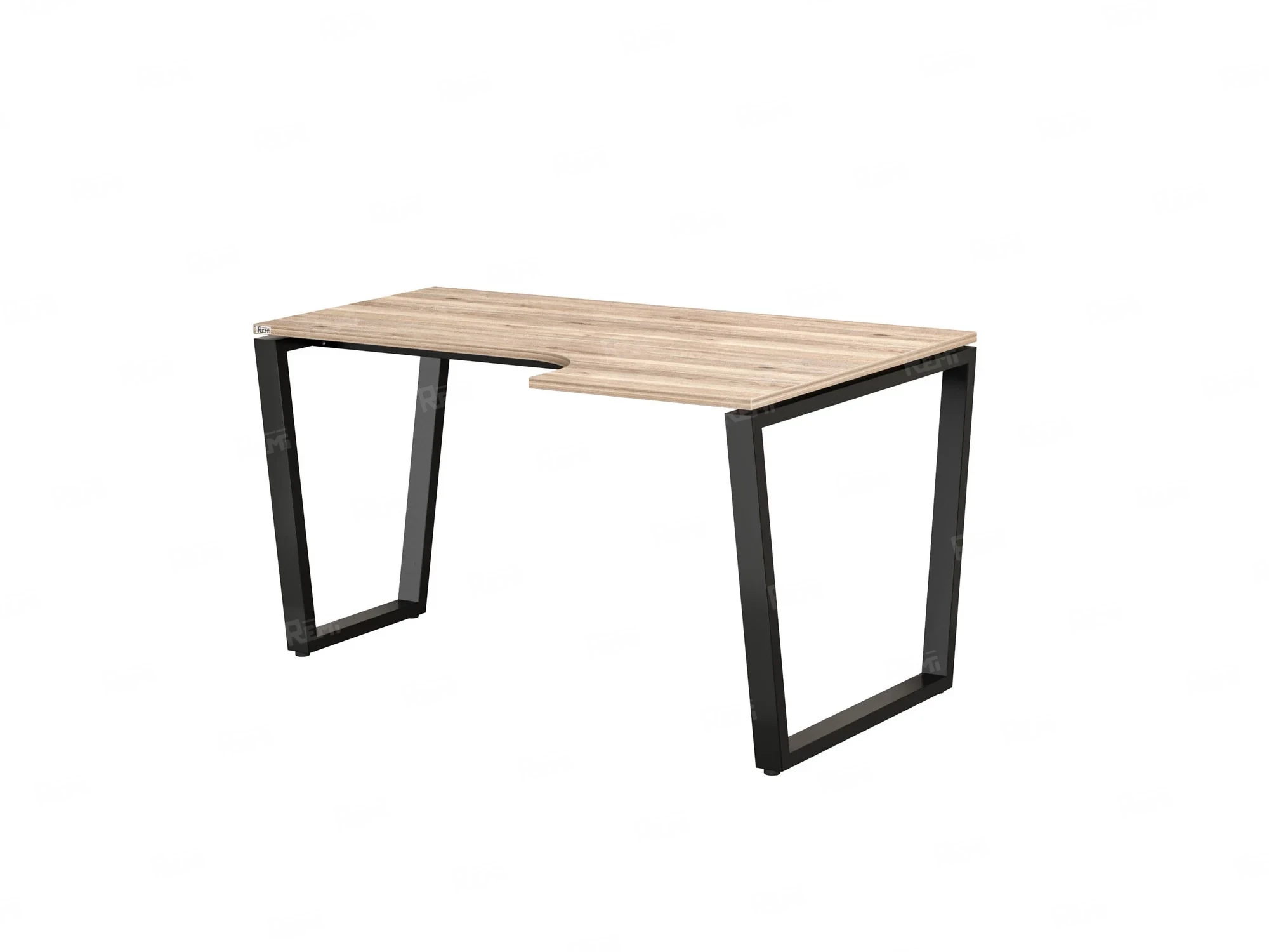 Стол угловой, U-опора, правый 1800x700/900x750, RM050-18x7-9 Дуб Маувелла/Черный