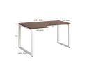 Стол угловой, О-опора, левый 1600x600/900x750, RM055-16x6-9 Дуб Апрельский шоколад/Белый
