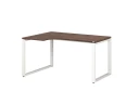 Стол угловой, О-опора, левый 1600x600/900x750, RM055-16x6-9 Дуб Апрельский шоколад/Белый