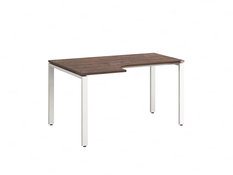 Стол угловой, П-опора, левый 1400x600/900x750, RM053-14x6-9 Дуб Апрельский шоколад/Белый