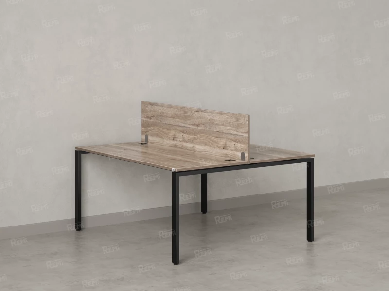 Бенч-система, 2 рабочих места, с одним экраном ЛДСП 1000x1600x750 RM165-2-10x16 Дуб Маувелла/Черный