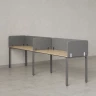 Бенч-система в 1 ряд, 2 рабочих места 5 тканевых экранов 3600x700x750 RM167-1-36x7 Вяз Швейцарский светлый/Серый