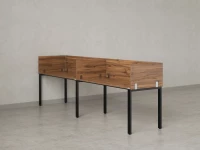 Бенч-система в 1 ряд, 2 рабочих места 5 ЛДСП экранов 2400x700x750 RM167-2-24x7 Дуб Юстус/Черный