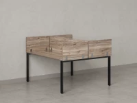 Бенч-система, 2 рабочих места, 5 ЛДСП экранов 1400x1400x750 RM165-4-14x14 Дуб Маувелла/Черный