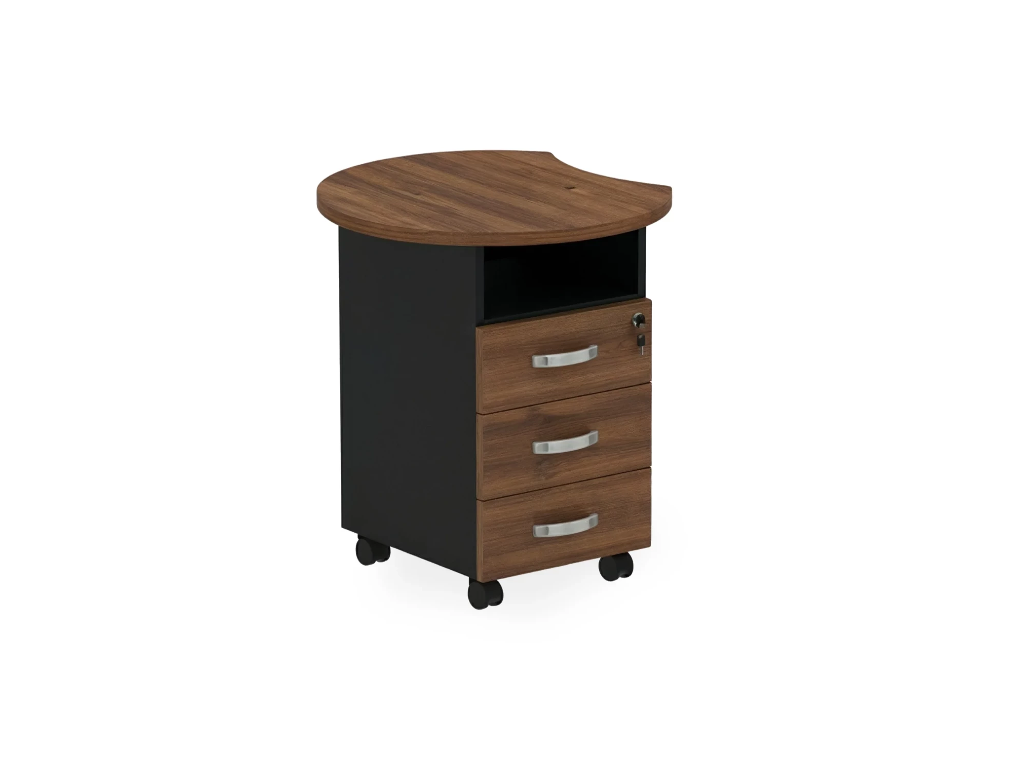 BRL RB087-64х70L Тумба приставная левая 640х700х740 Орех Вармия/Черный