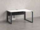 Стол угловой, экран металл, О-опора, правый 1800x900/1200x750, RM057-18x9-12 Белый/Серый