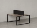 Бенч-система, 2 рабочих места, с одним тканевым экраном 1800x1200x750 RM169-1-18x12 Дуб Маувелла/Черный