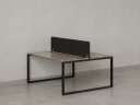 Бенч-система, 2 рабочих места, с одним тканевым экраном 1800x1200x750 RM169-1-18x12 Дуб Маувелла/Черный