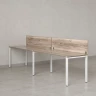 Бенч-система в 1 ряд, 2 рабочих места 2 ЛДСП экранов 2000x700x750 RM167-4-20x7 Дуб Маувелла/Белый
