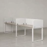 Бенч-система в 1 ряд, 2 рабочих места 5 тканевых экранов 2700x600x750 RM168-1-27x6 Дуб Маувелла/Белый