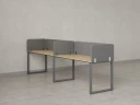 Бенч-система в 1 ряд, 2 рабочих места 5 тканевых экранов 3600x700x750 RM168-1-36x7 Вяз Швейцарский светлый/Серый