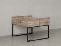 Бенч-система, 2 рабочих места, 5 ЛДСП экранов 1400x1400x750 RM169-4-14x14 Дуб Маувелла/Черный