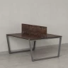 Бенч-система, 2 рабочих места, с одним экраном ЛДСП 1200x1400x750 RM172-2-12x14 Дуб Апрельский шоколад/Серый