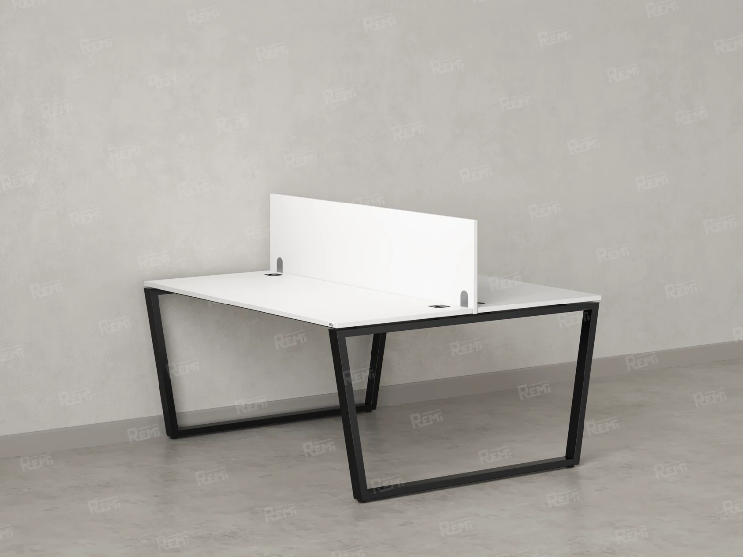 Бенч-система, 2 рабочих места, с одним экраном ЛДСП 1600x1600x750 RM172-2-16x16 Белый/Черный