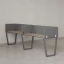Бенч-система в 1 ряд, 2 рабочих места 5 тканевых экранов 2700x600x750 RM174-1-27x6 Дуб Маувелла/Серый