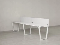 Бенч-система в 1 ряд, 2 рабочих места 2 тканевых экранов 3200x700x750 RM174-3-32x7 Белый/Белый