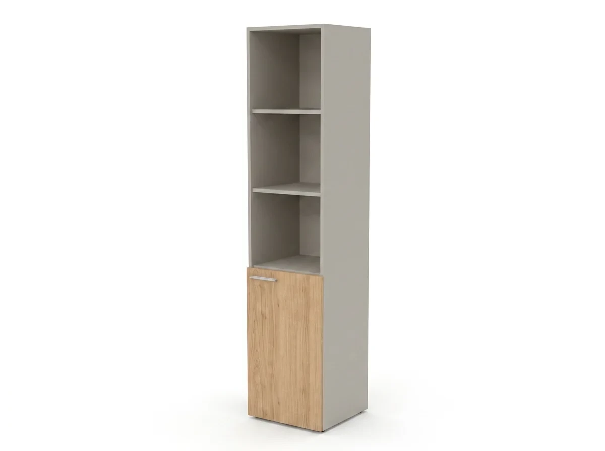 Шкаф узкий, RAC059 полуоткрытый правый 45,1x44,8x198,2см Акация Шеффилд/Серый камень, Серия Аккорд / Accord. Серия Аккорд / Accord. Серия Аккорд / Accord