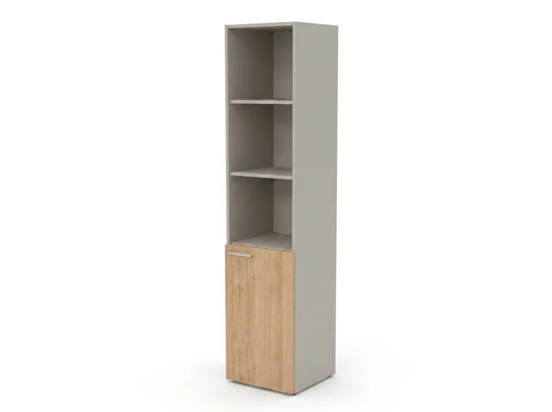 Шкаф узкий, RAC059 полуоткрытый правый 45,1x44,8x198,2см Акация Шеффилд/Серый камень, Серия Аккорд / Accord
