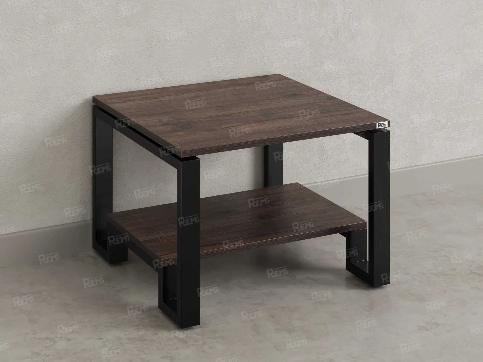 Журнальный стол с полкой 600x700x550 RM181-6x7 Дуб Апрельский шоколад/Черный