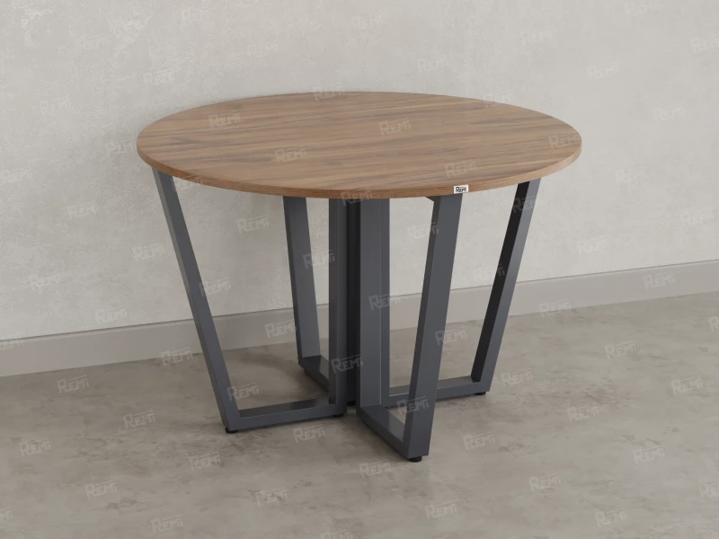 Круглый стол на U-образных опорах 1200x1200x750 RM188-12x12 Дуб Юстус/Серый