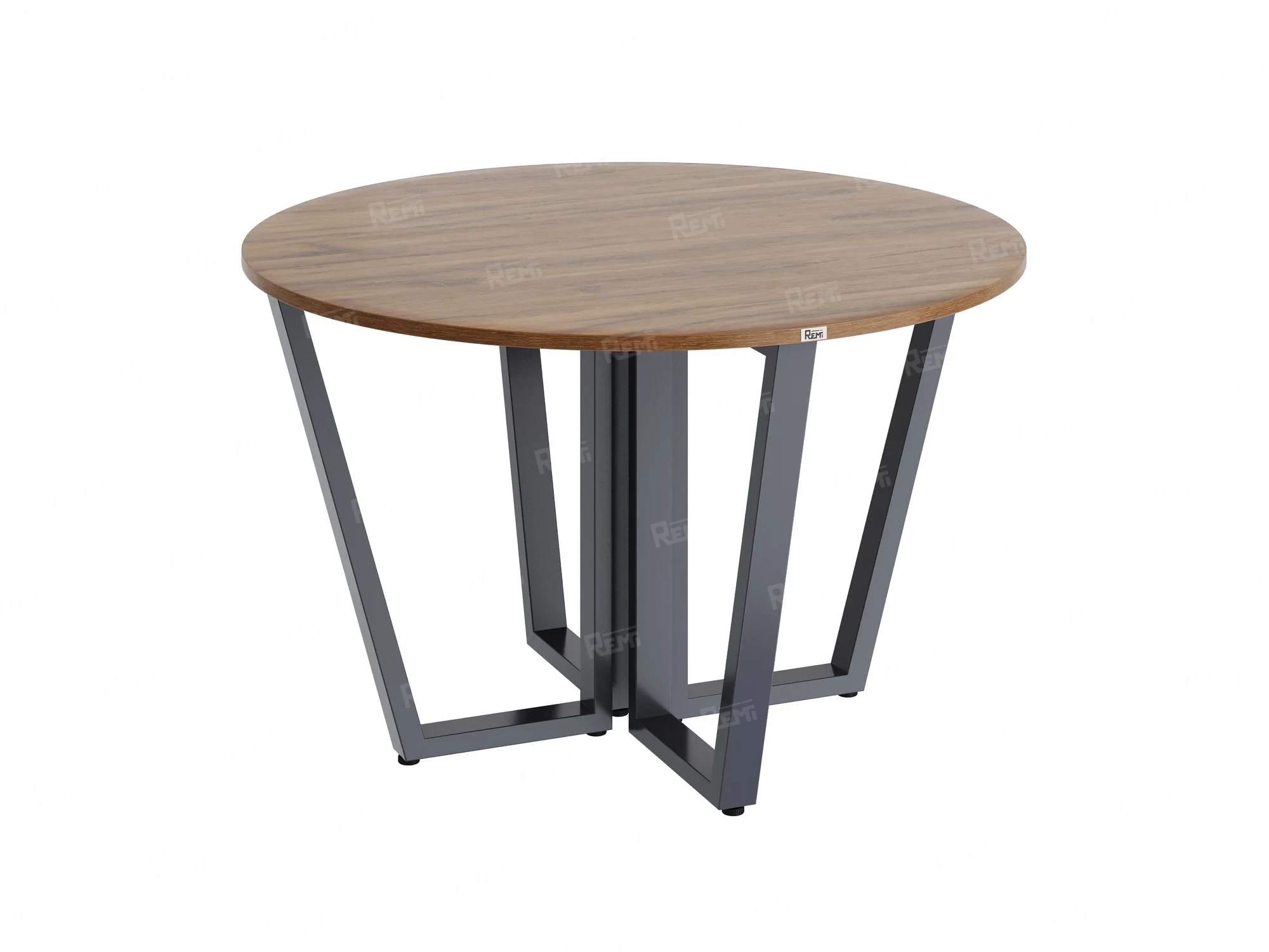 Круглый стол на U-образных опорах 1200x1200x750 RM188-12x12 Дуб Юстус/Серый