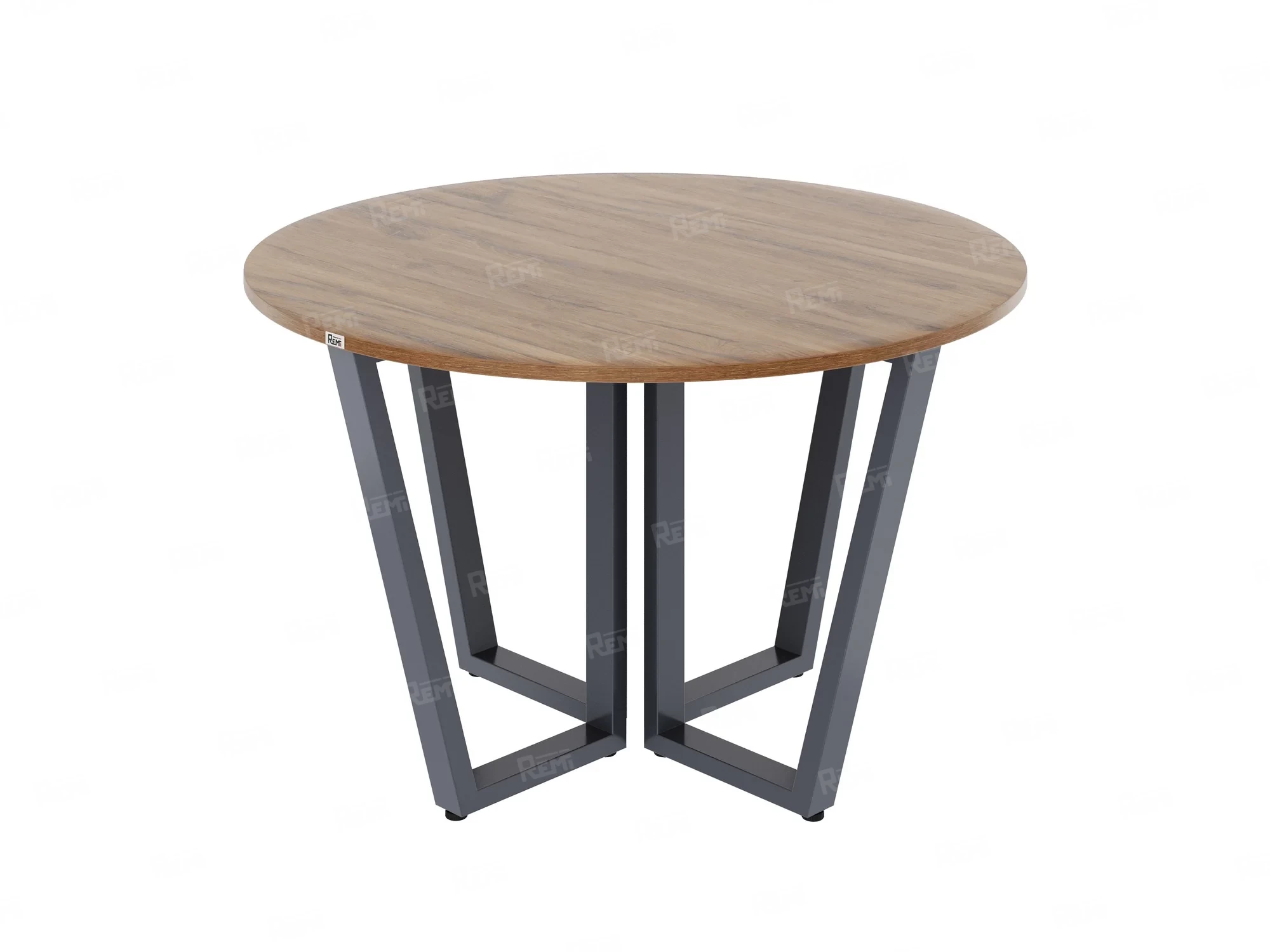 Круглый стол на U-образных опорах 1200x1200x750 RM188-12x12 Дуб Юстус/Серый