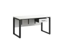 Стол прямой, подвесная тумба, ЛДСП экран, О-опора 2000x800x750 RM032-20x8 Белый/Черный