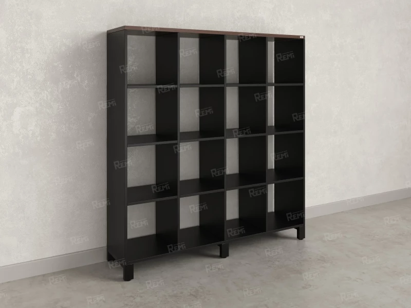 Стеллаж, 16 ячеек 1500х370х1620 RM140-15x37 Дуб Апрельский шоколад/Черный