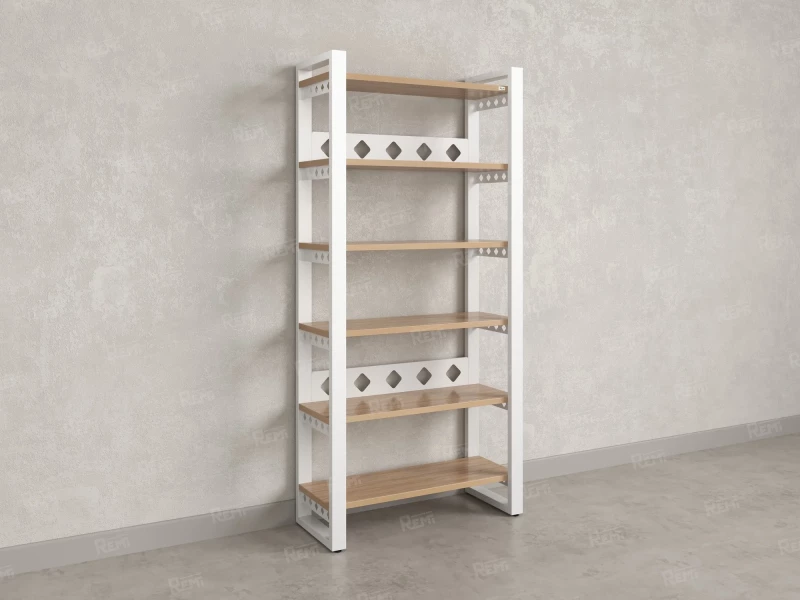 Стеллаж, 6 уровней 900x370x1920 RM132-90x37 Вяз Швейцарский светлый/Белый