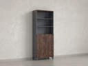 Шкаф комбинированный, 6 уровней 900x420x2200 RM154-90x41 Дуб Апрельский шоколад/Серый