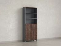 Шкаф комбинированный, 6 уровней 900x420x2200 RM154-90x41 Дуб Апрельский шоколад/Серый