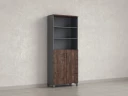 Шкаф комбинированный, 6 уровней 900x420x2200 RM154-90x41 Дуб Апрельский шоколад/Серый