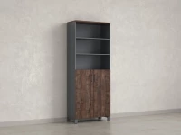 Шкаф комбинированный, 6 уровней 900x420x2200 RM154-90x41 Дуб Апрельский шоколад/Серый