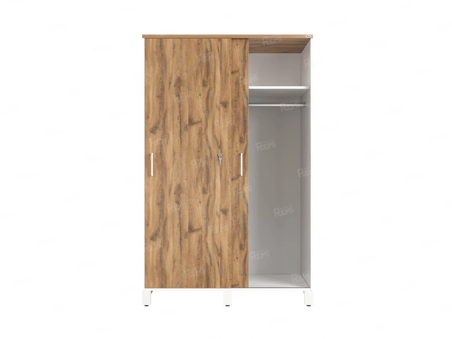 Шкаф-купе, штанга, 1 полка 1200x600x1900 RM163-90x60 Дуб Юстус/Белый