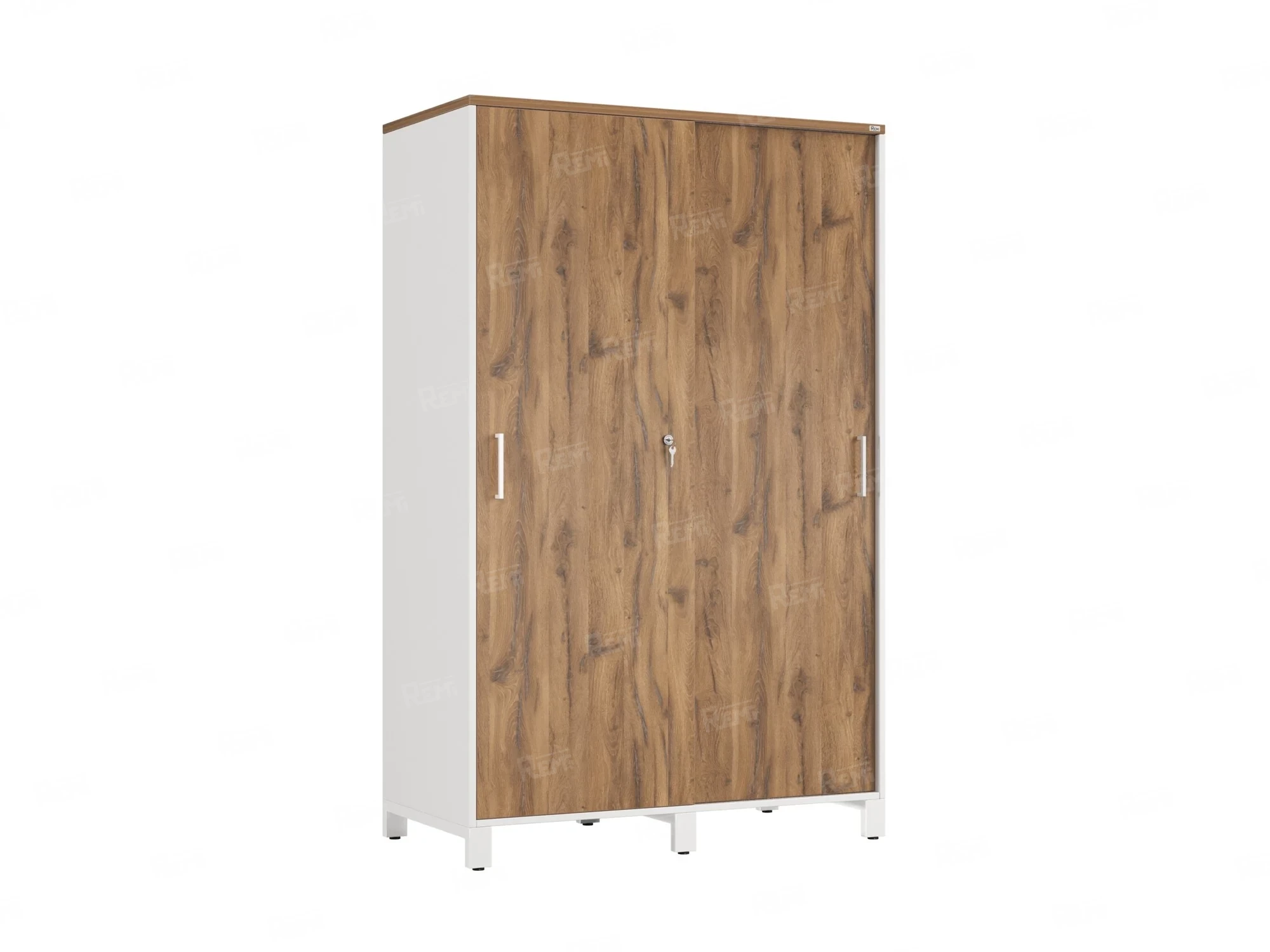 Шкаф-купе, штанга, 1 полка 1200x600x1900 RM163-90x60 Дуб Юстус/Белый