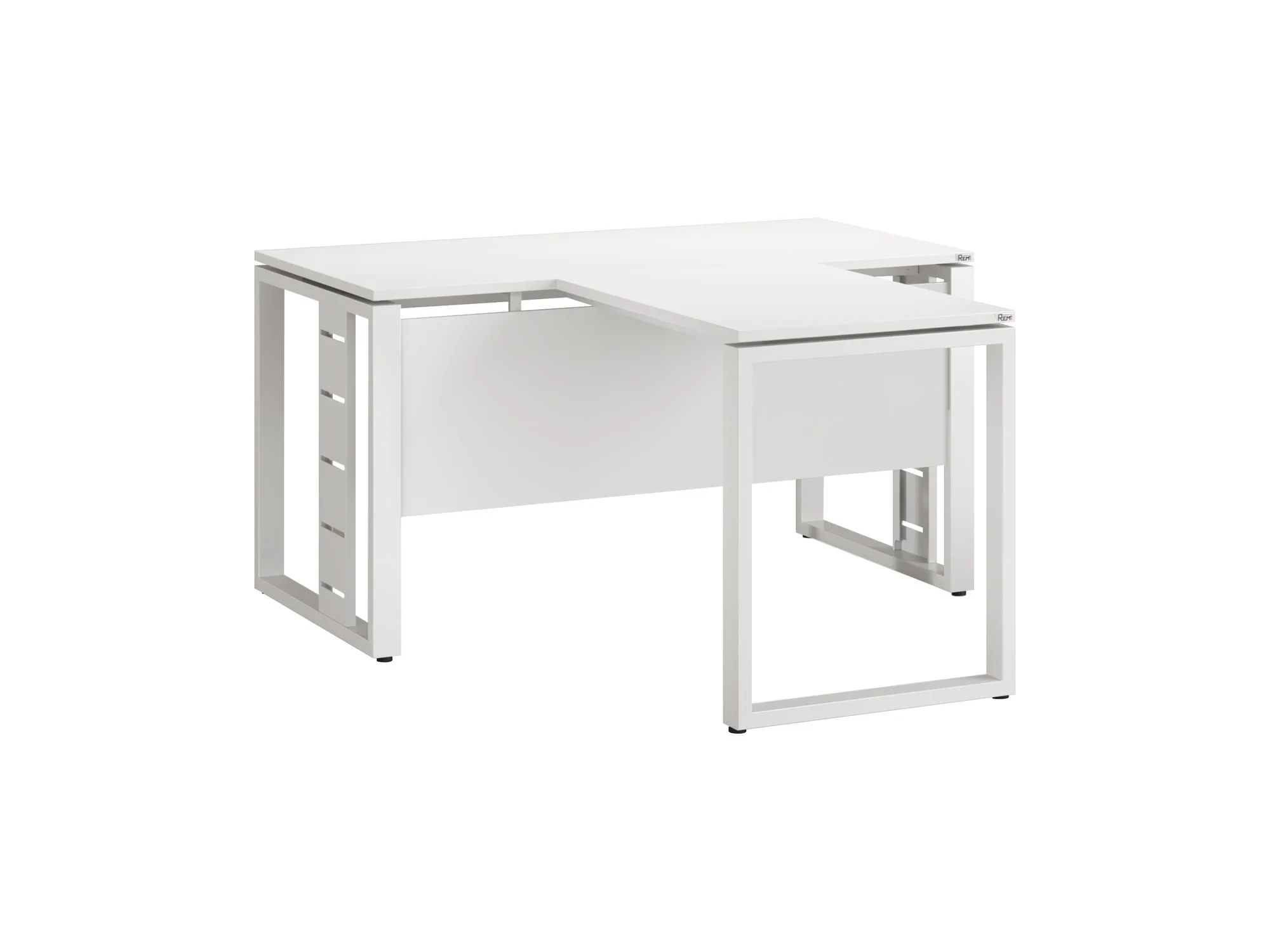 Стол с брифингом с парящей столешницей на О-образных опорах с экраном ЛДСП RM045-12x9 1200x2100x750 Белый/Белый