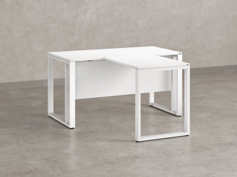 Стол с брифингом на О-образных опорах с экраном ЛДСП RM046-16x8 1600x2400x750 Белый/Белый