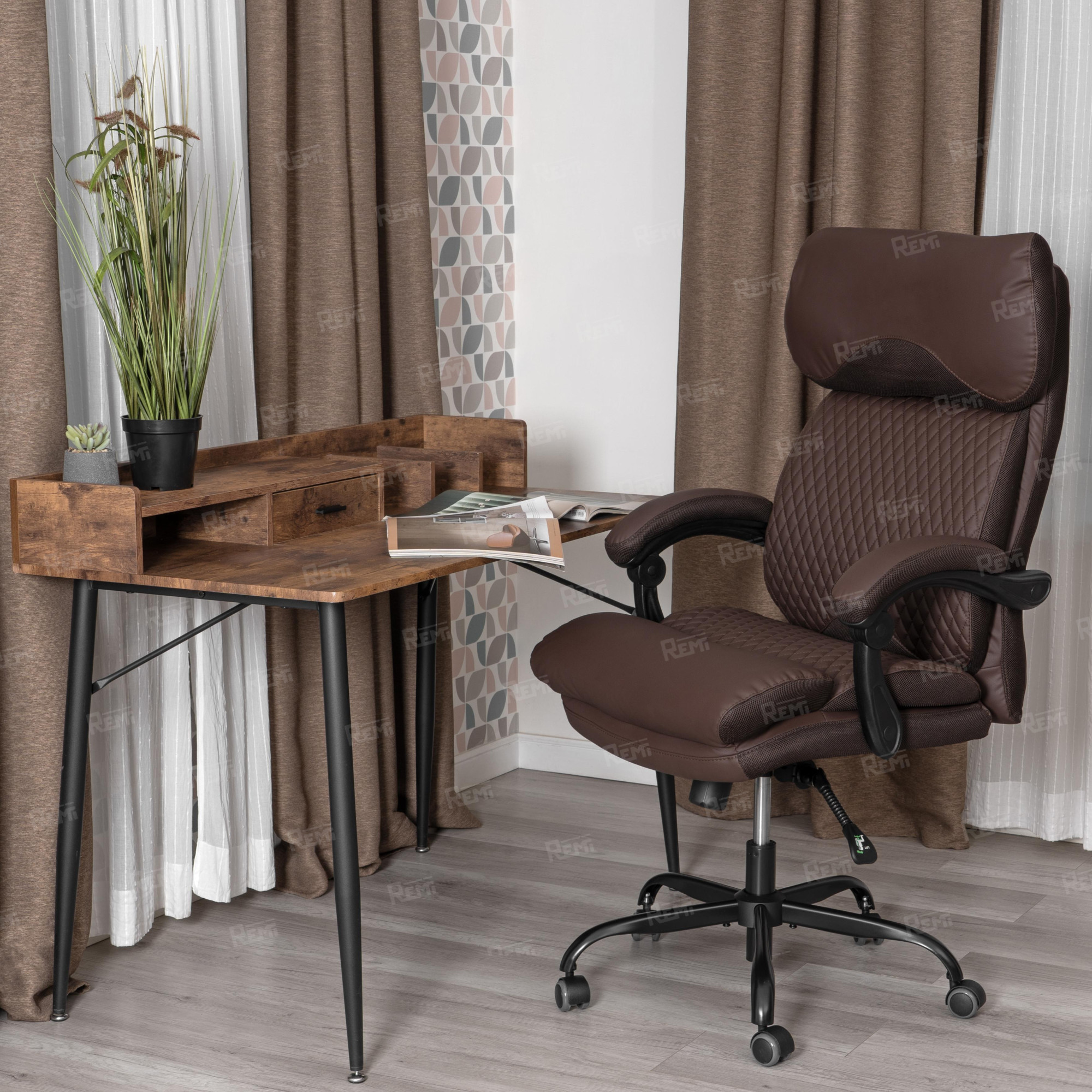 Кресло Chief metalBL  Коричневый/Коричневый, Экокожа (арт. 25018)