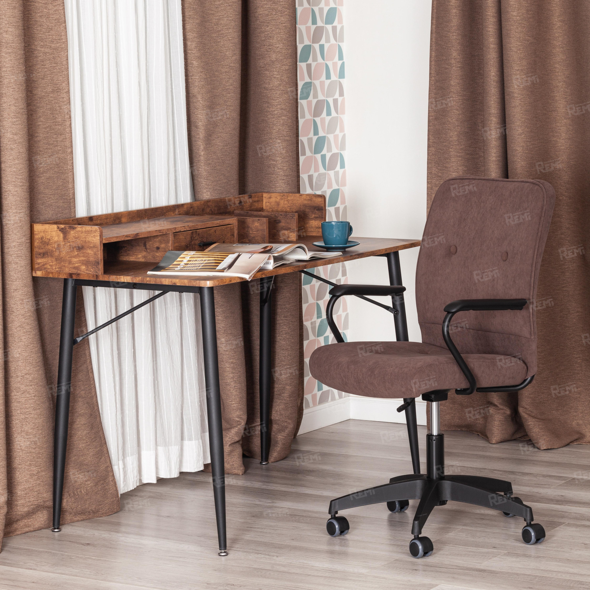 Кресло WIND Коричневый/Коричневый, Флок (арт. 21621)