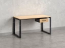 Стол прямой с подвесной тумбой, О-опора 1800x600x750 RM036-18x6 Вяз Швейцарский светлый/Черный