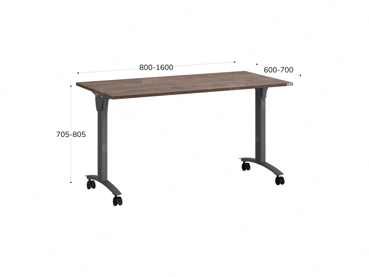Стол складной, мобильный 1600x600x750 RM011-16x6 Дуб Апрельский шоколад/Серый