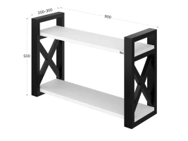 Полка настенная 900x200x500 RM196-90x20 Белый/Черный
