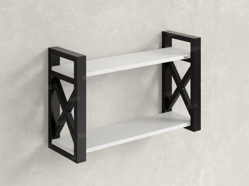 Полка настенная 900x200x500 RM196-90x20 Белый/Черный