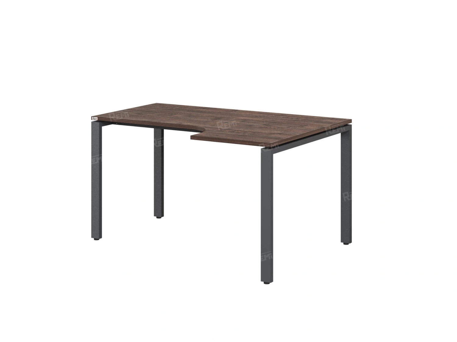 Стол угловой, П-опора, правый 1800x600/900x750, RM052-18x6-9 Дуб Апрельский шоколад/Серый