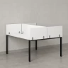 Бенч-система, 2 рабочих места, 5 ЛДСП экранов 1000x1400x750 RM165-4-10x14 Белый/Черный