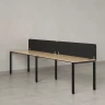 Бенч-система в 1 ряд, 2 рабочих места 2 тканевых экранов 2400x600x750 RM167-3-24x6 Вяз Швейцарский светлый/Черный