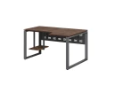 Стол угловой, экран металл, О-опора, правый 1600x600/900x750, RM057-16x6-9 Дуб Апрельский шоколад/Серый