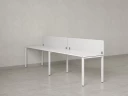 Бенч-система в 1 ряд, 2 рабочих места 2 тканевых экранов 3200x700x750 RM167-3-32x7 Белый/Белый