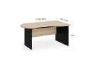 BRL RB004-180х120R Стол асимметричный правый 1800х1200х740 Акация/Черный