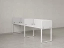 Бенч-система в 1 ряд, 2 рабочих места 5 тканевых экранов 2000x600x750 RM168-1-20x6 Белый/Белый